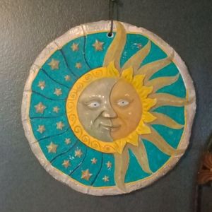 Moon and Sun Ceramic Wall Hanging